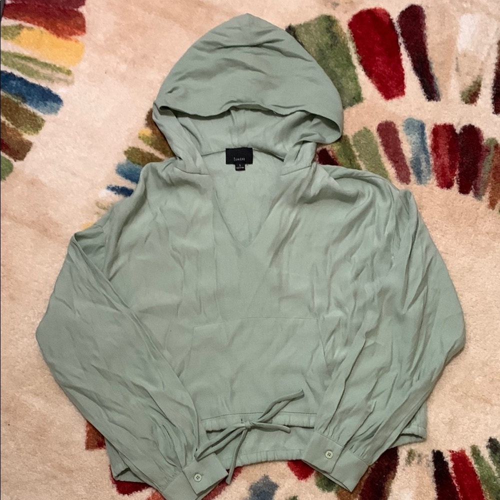 Sage Green Hooded Pullover